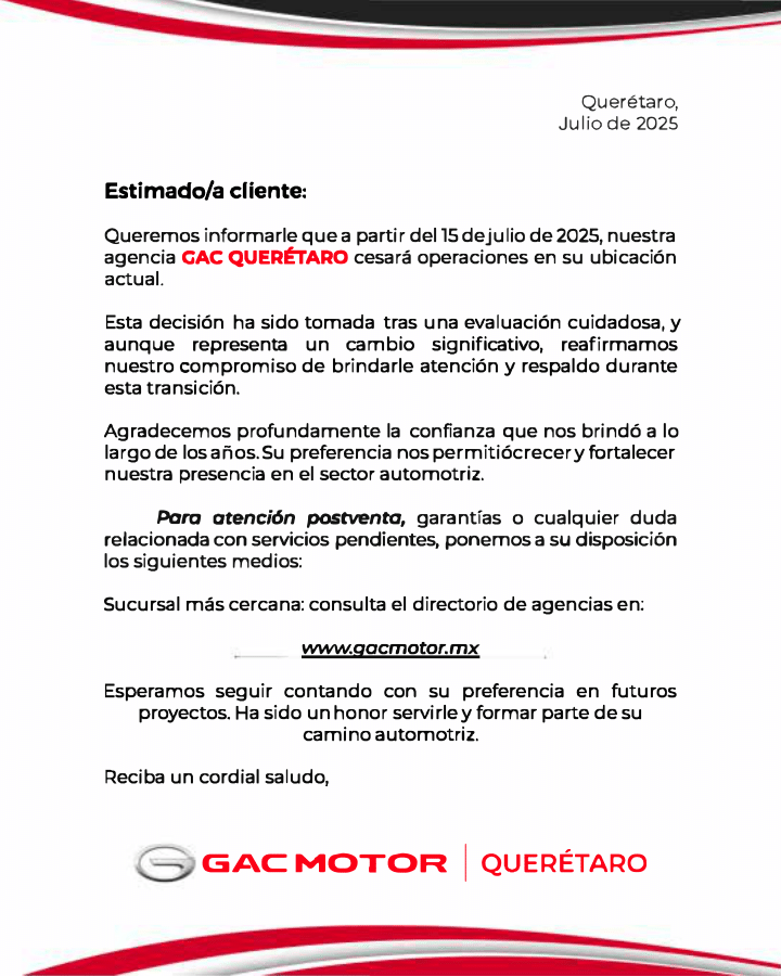 Comunicado GAC Polanco
